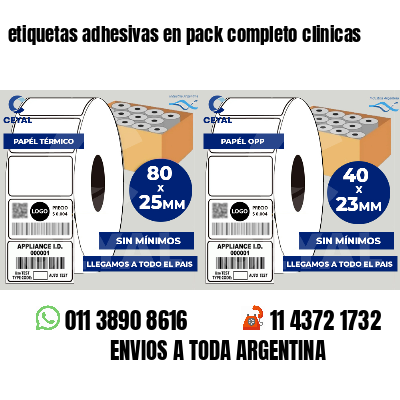 etiquetas adhesivas en pack completo clinicas