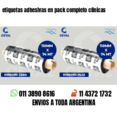 etiquetas adhesivas en pack completo clinicas