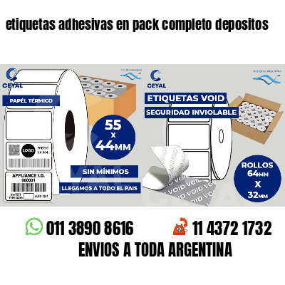 etiquetas adhesivas en pack completo depositos