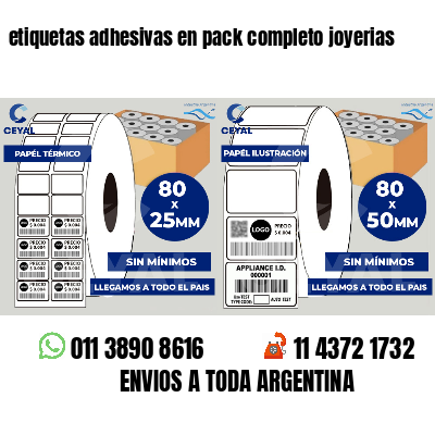 etiquetas adhesivas en pack completo joyerias
