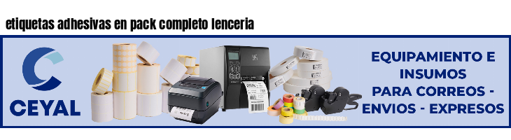 etiquetas adhesivas en pack completo lenceria