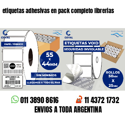 etiquetas adhesivas en pack completo librerias