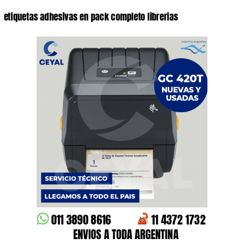 etiquetas adhesivas en pack completo librerias