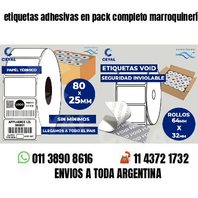 etiquetas adhesivas en pack completo marroquinería