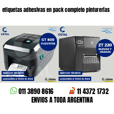 etiquetas adhesivas en pack completo pinturerías