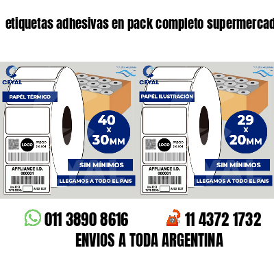 etiquetas adhesivas en pack completo supermercados