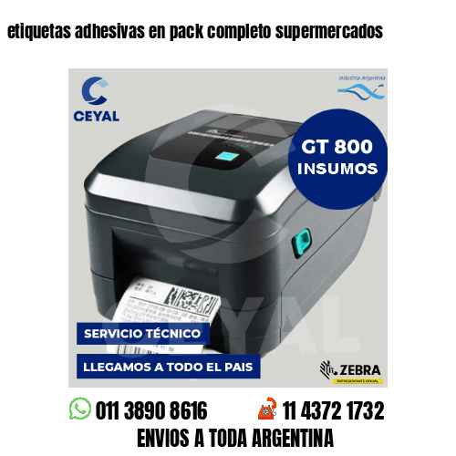 etiquetas adhesivas en pack completo supermercados