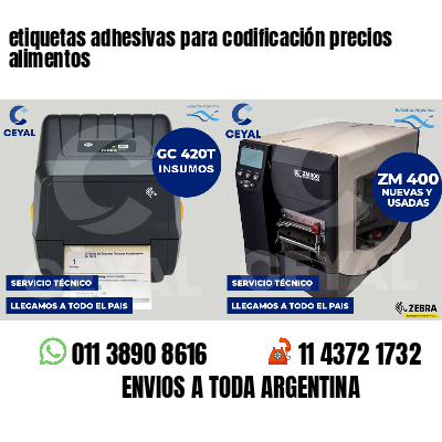 etiquetas adhesivas para codificación precios alimentos