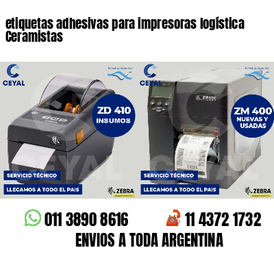 etiquetas adhesivas para impresoras logística Ceramistas