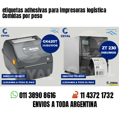 etiquetas adhesivas para impresoras logística Comidas por peso