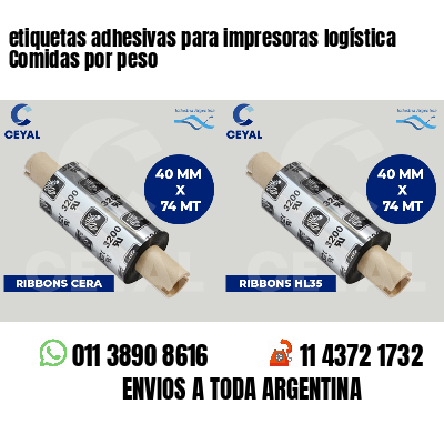etiquetas adhesivas para impresoras logística Comidas por peso