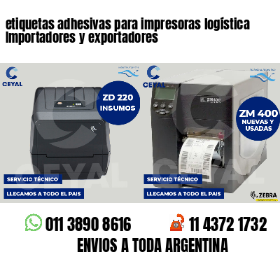 etiquetas adhesivas para impresoras logística Importadores y exportadores
