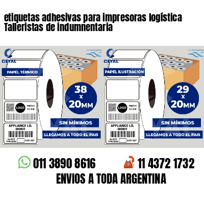 etiquetas adhesivas para impresoras logística  Talleristas de indumnentaria