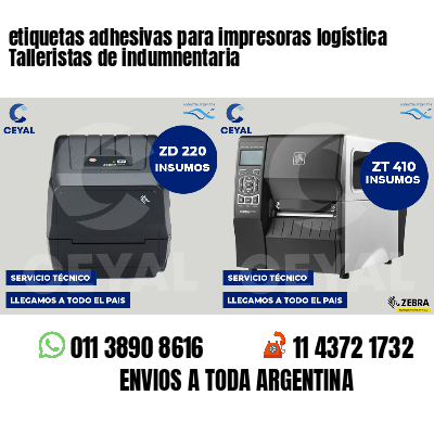 etiquetas adhesivas para impresoras logística  Talleristas de indumnentaria