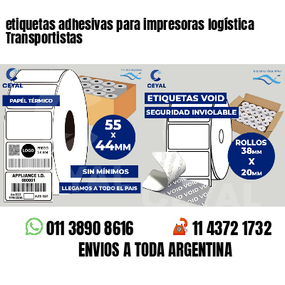 etiquetas adhesivas para impresoras logística Transportistas