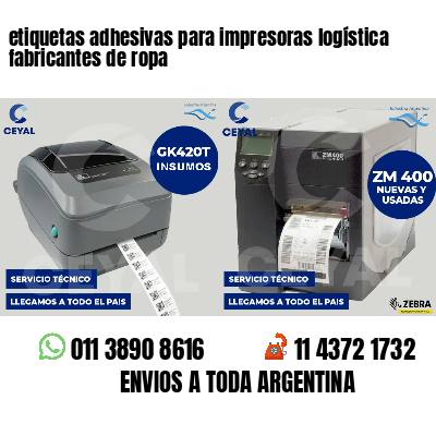 etiquetas adhesivas para impresoras logística fabricantes de ropa