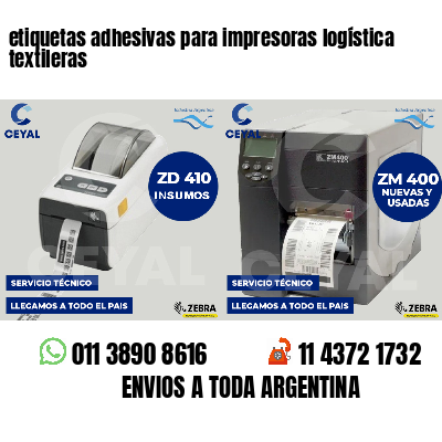 etiquetas adhesivas para impresoras logística textileras