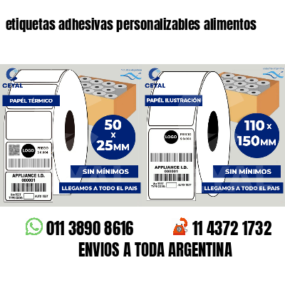 etiquetas adhesivas personalizables alimentos
