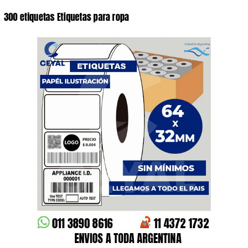 300 etiquetas Etiquetas para ropa