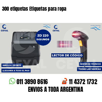 300 etiquetas Etiquetas para ropa