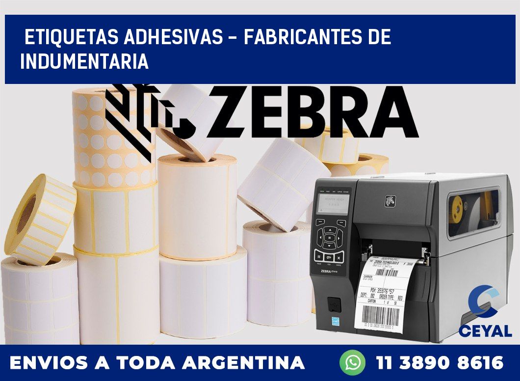 etiquetas adhesivas - Fabricantes de indumentaria