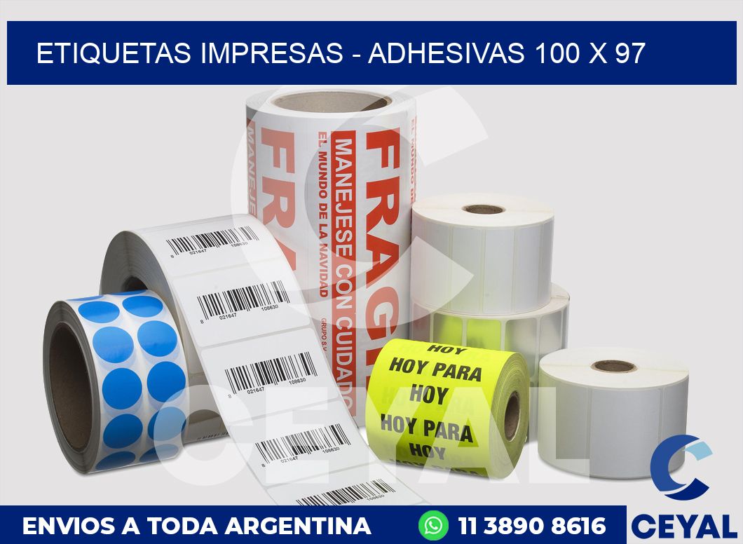 etiquetas impresas - Adhesivas 100 x 97
