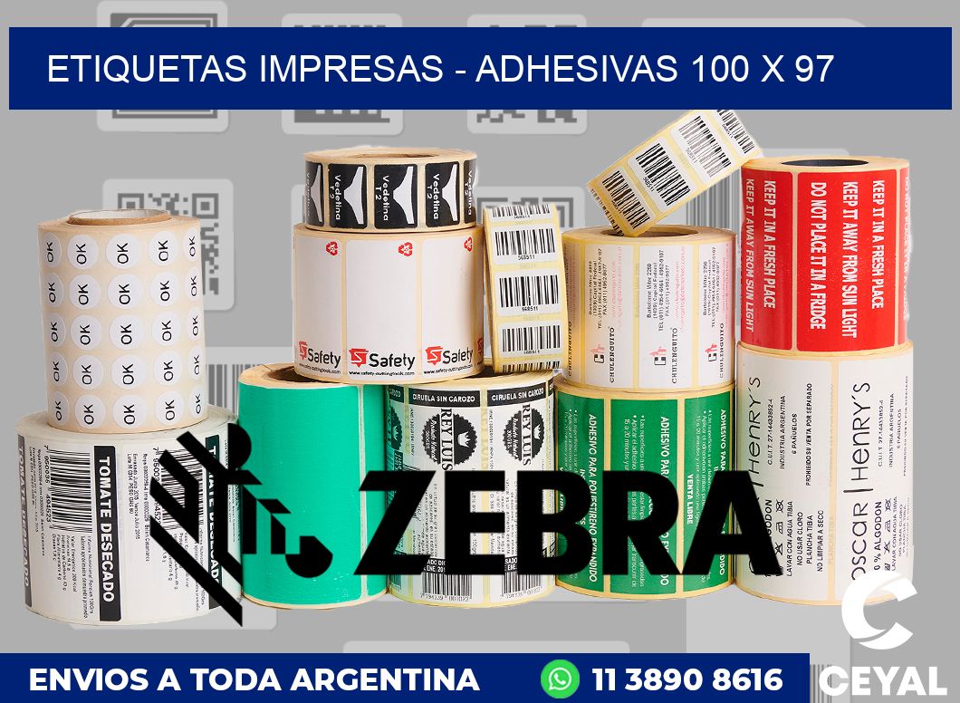 etiquetas impresas - Adhesivas 100 x 97