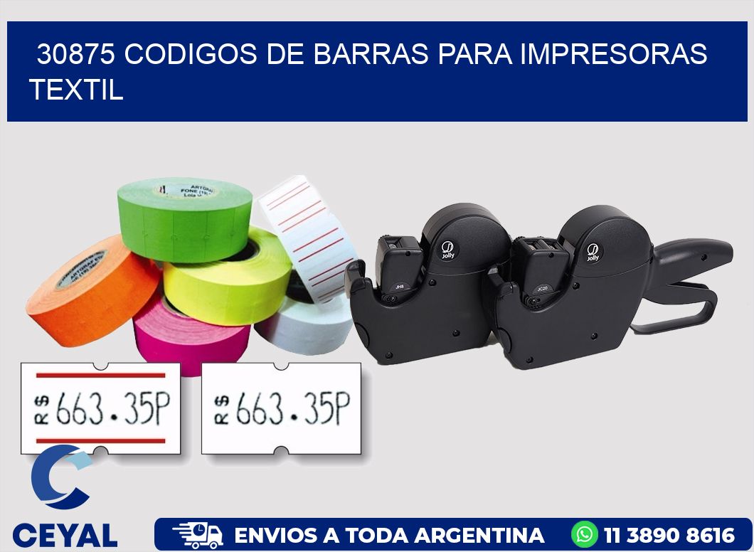 30875 codigos de barras para impresoras textil