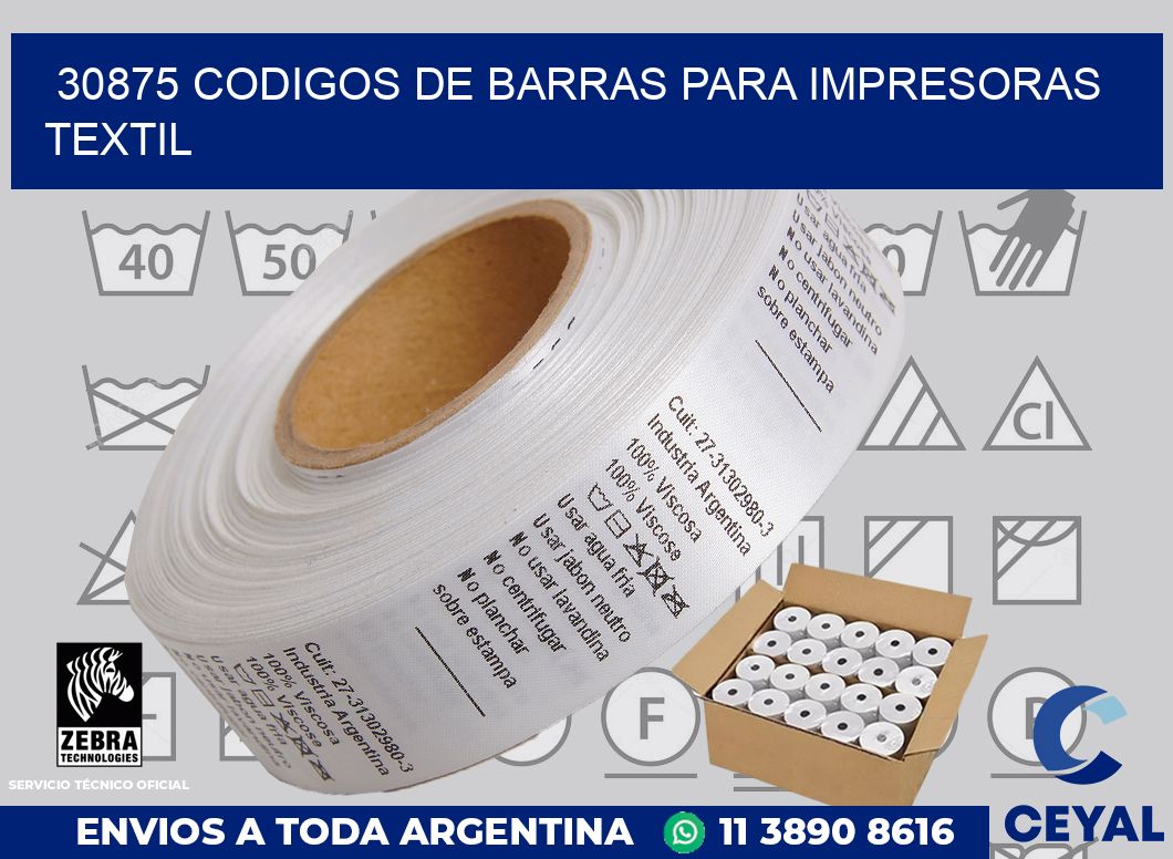 30875 codigos de barras para impresoras textil