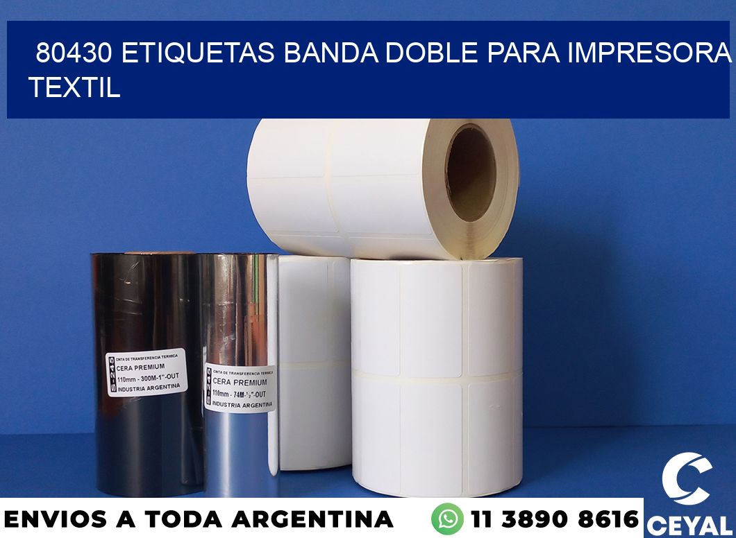 80430 etiquetas banda doble para impresora textil
