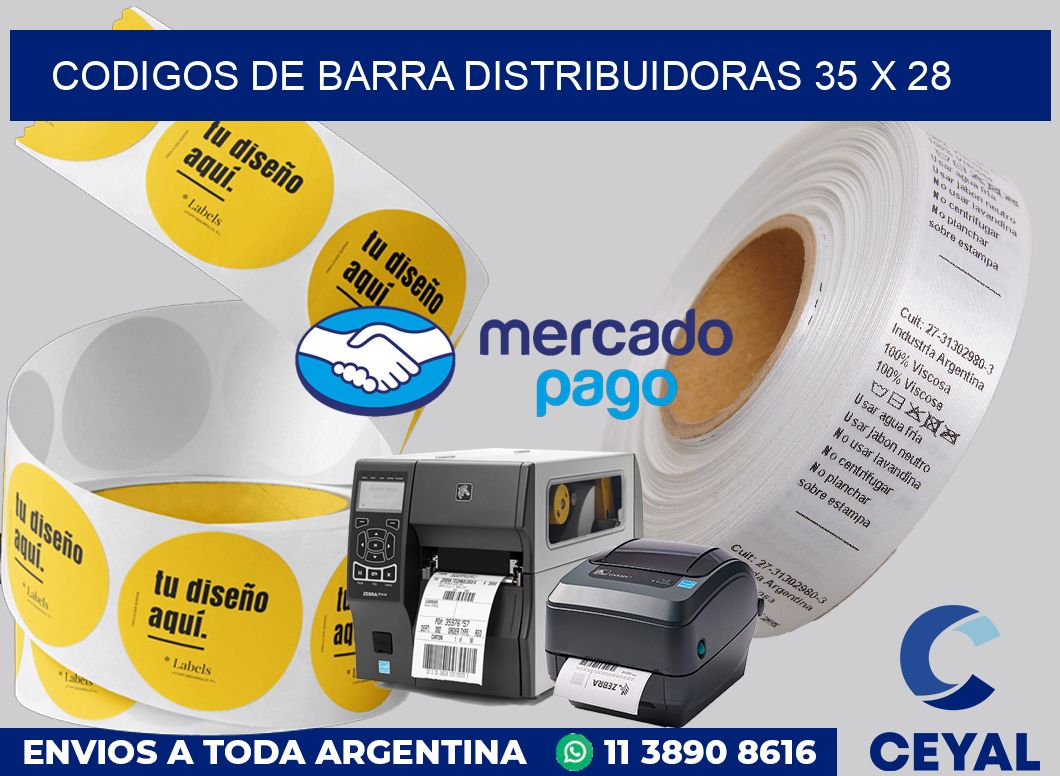 Codigos de barra distribuidoras 35 x 28