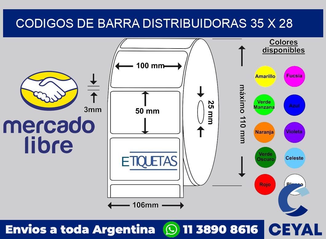 Codigos de barra distribuidoras 35 x 28