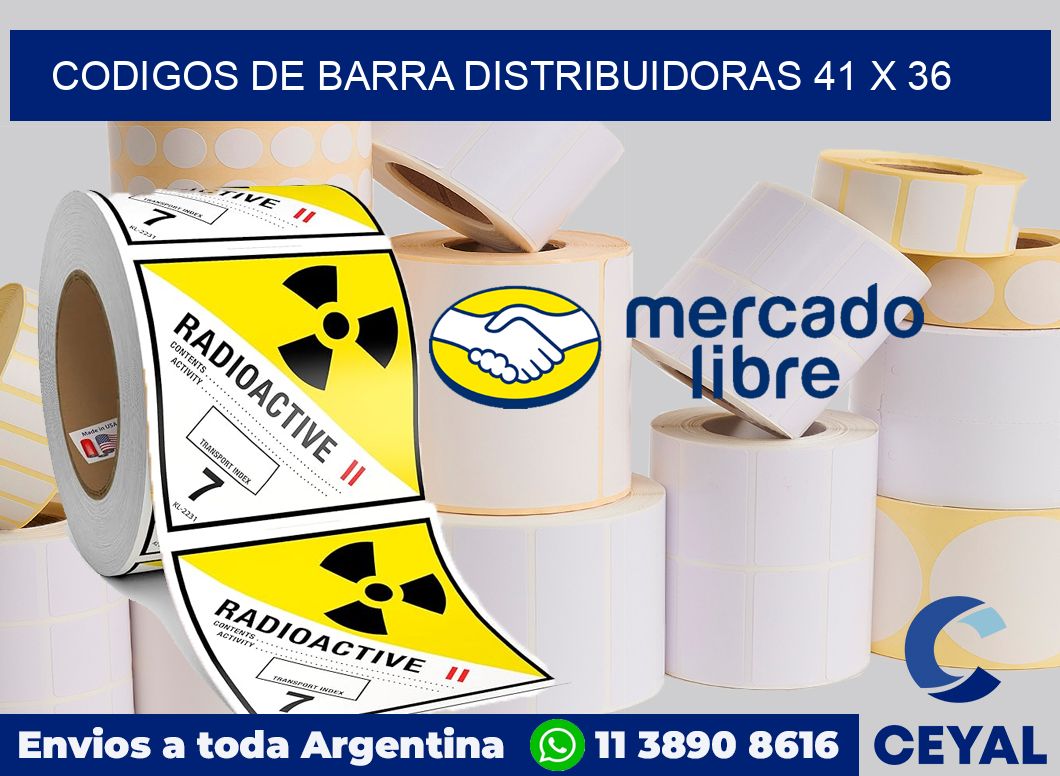 Codigos de barra distribuidoras 41 x 36