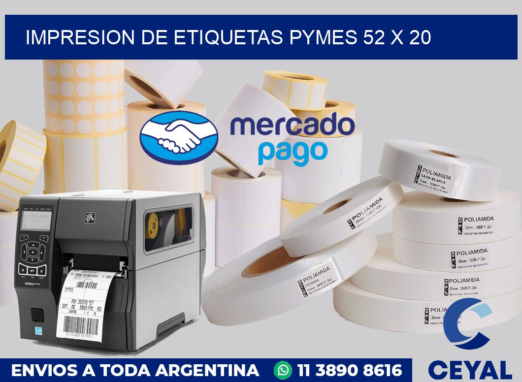 Impresion de etiquetas pymes 52 x 20
