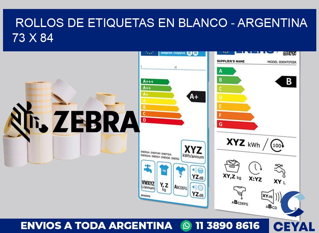 Rollos de etiquetas en blanco - Argentina 73 x 84