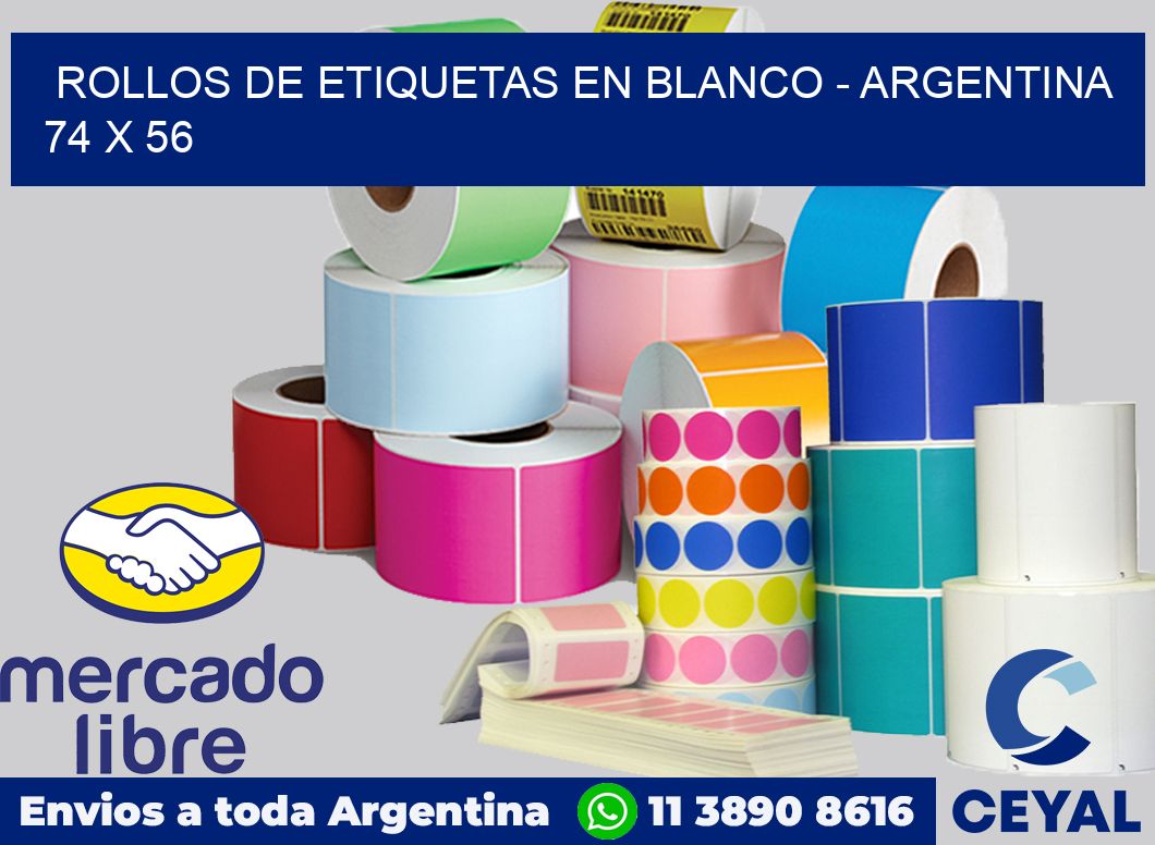 Rollos de etiquetas en blanco - Argentina 74 x 56