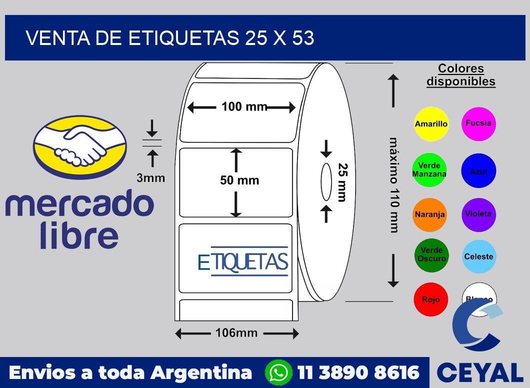 venta de etiquetas 25 x 53