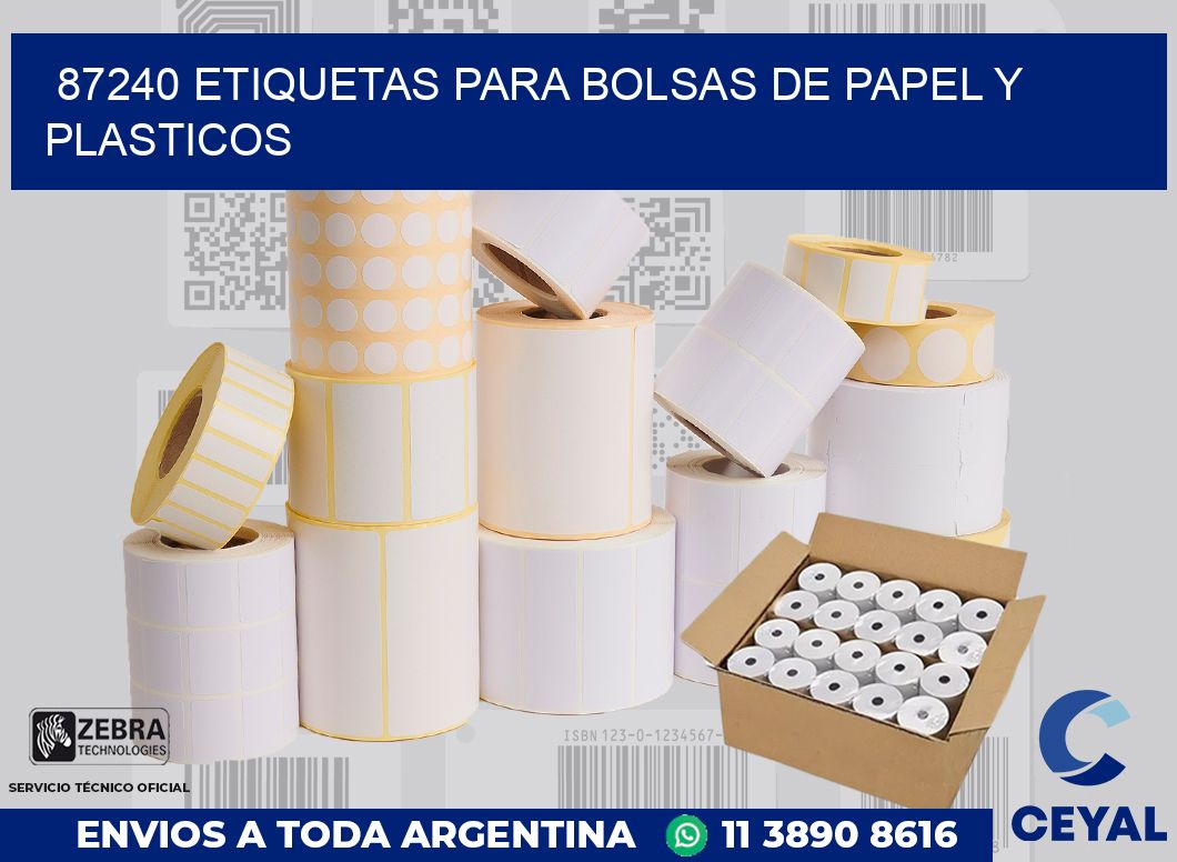 87240 ETIQUETAS PARA BOLSAS DE PAPEL Y PLASTICOS