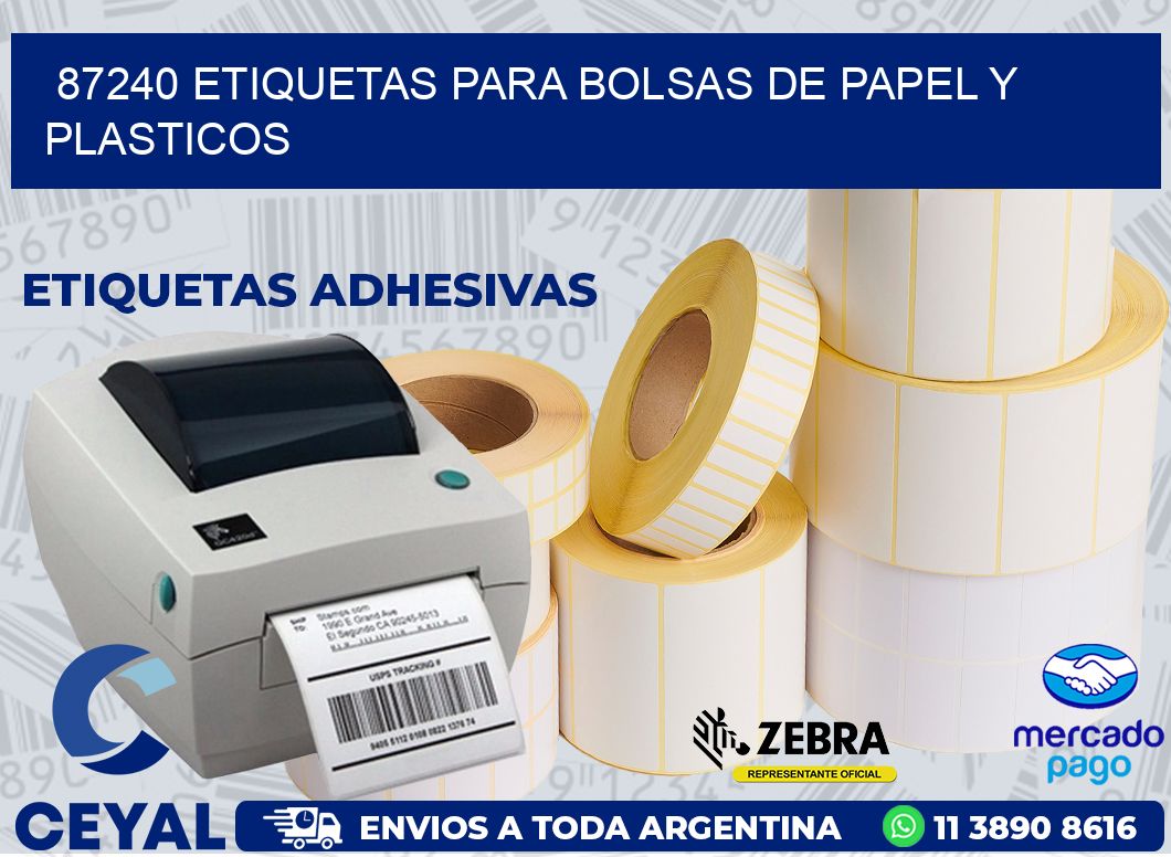 87240 ETIQUETAS PARA BOLSAS DE PAPEL Y PLASTICOS