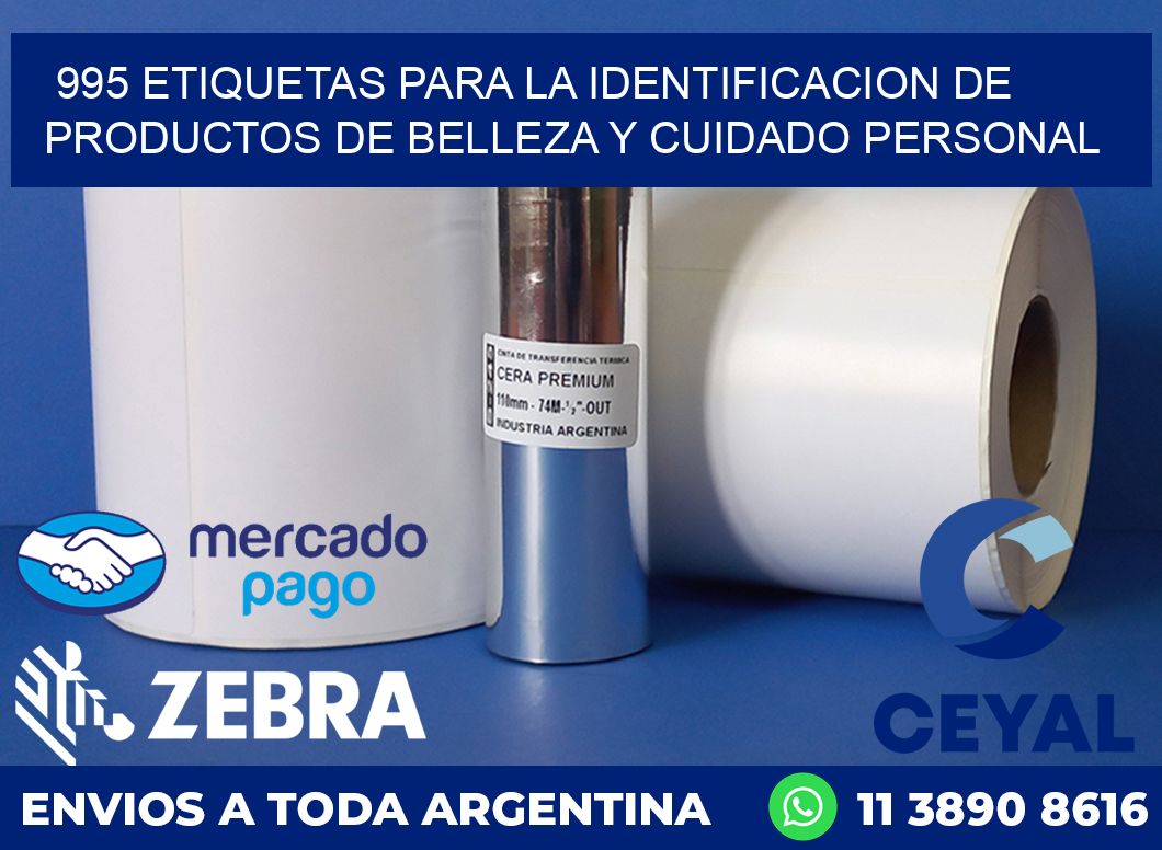 995 ETIQUETAS PARA LA IDENTIFICACION DE PRODUCTOS DE BELLEZA Y CUIDADO PERSONAL