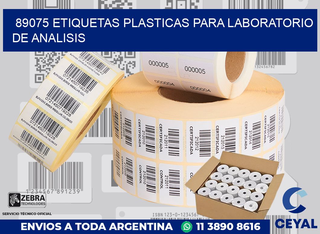 89075 ETIQUETAS PLASTICAS PARA LABORATORIO DE ANALISIS