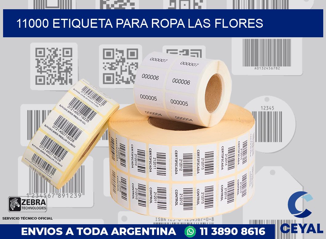 11000 ETIQUETA PARA ROPA LAS FLORES
