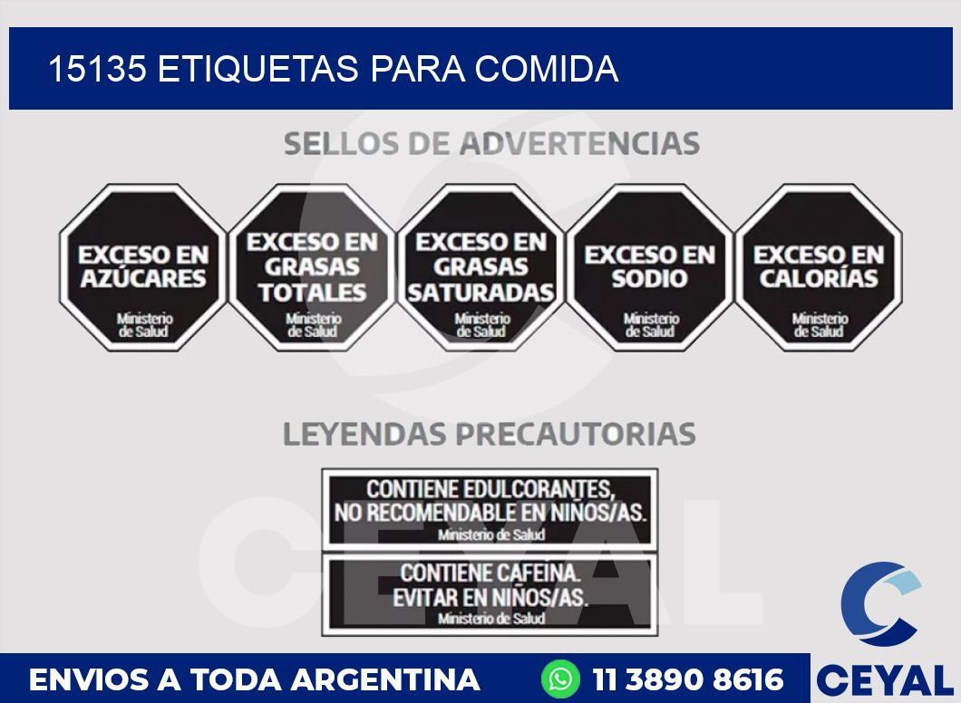 15135 ETIQUETAS PARA COMIDA