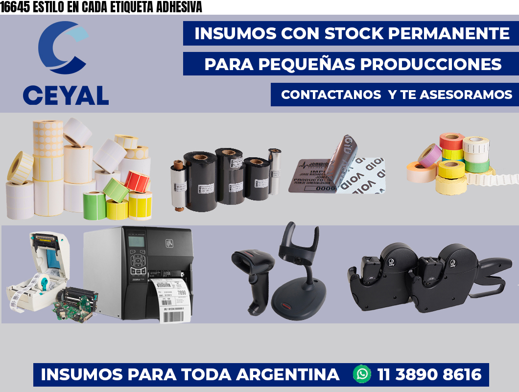 16645 ESTILO EN CADA ETIQUETA ADHESIVA