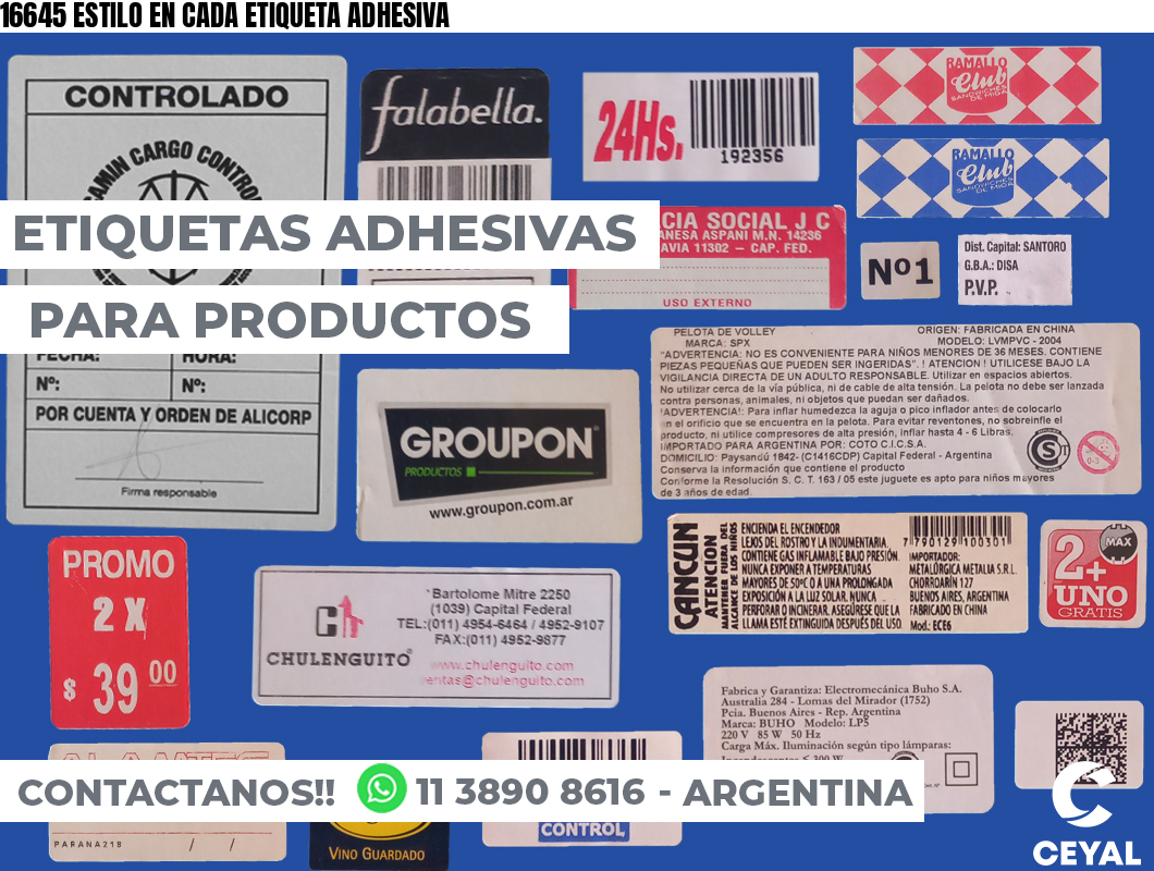16645 ESTILO EN CADA ETIQUETA ADHESIVA