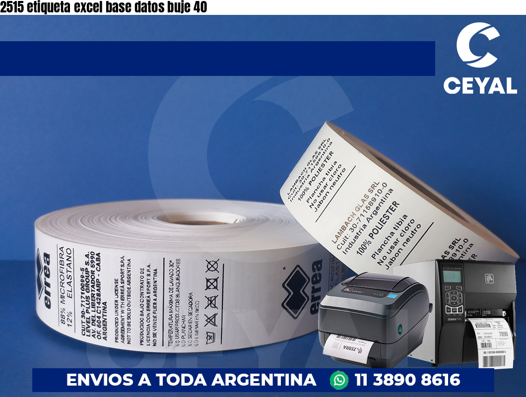 2515 etiqueta excel base datos buje 40