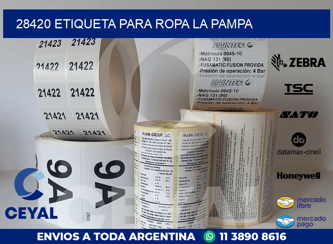 28420 ETIQUETA PARA ROPA LA PAMPA