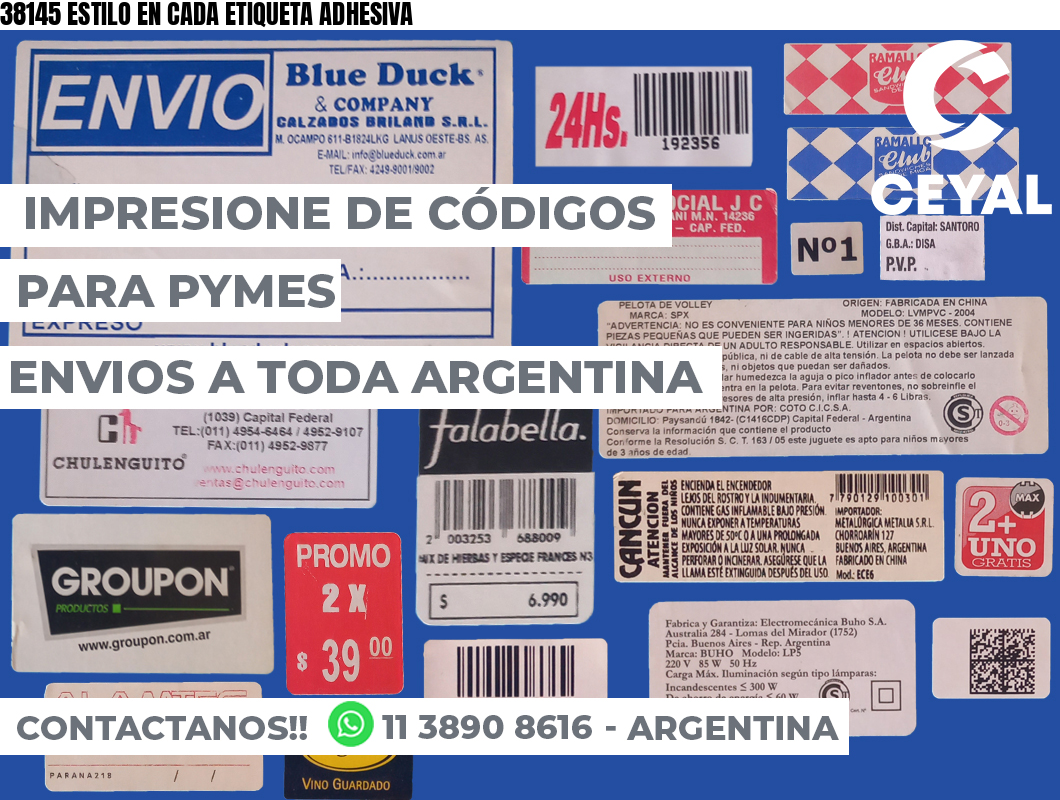 38145 ESTILO EN CADA ETIQUETA ADHESIVA