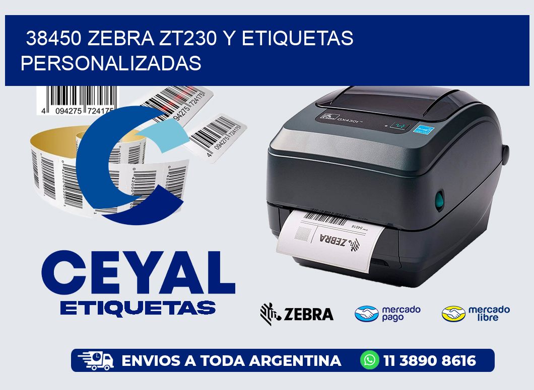 38450 Zebra ZT230 y Etiquetas Personalizadas