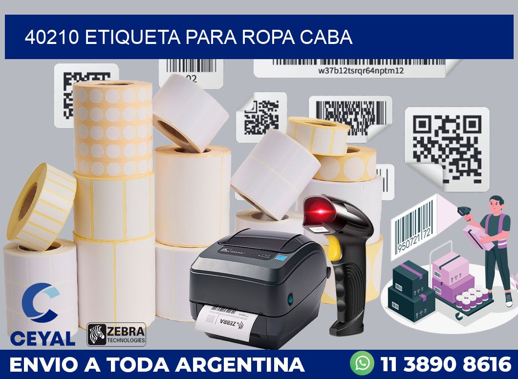 40210 ETIQUETA PARA ROPA CABA